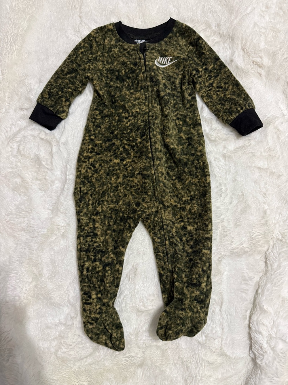 Nike Baby Boy Camo Fleece Footed Sleeper Coverall Onesie - Size 6 Months